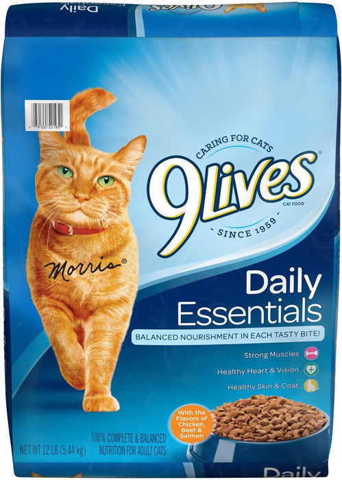 9 Lives Daily Essentials with Chicken - Beef & Salmon Flavor Dry Cat Food