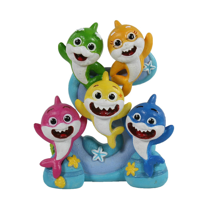 Baby Shark Family Aquarium Ornament Resin - Multicolor