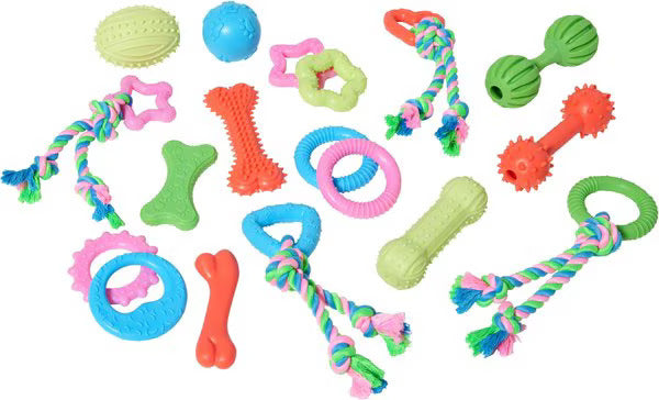 Frisco Small Breed Puppies Rope & TPR Variety Pack Puppy Toy - 18 count