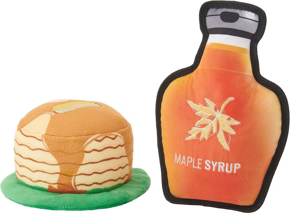 Frisco Fall Pancakes & Maple Syrup Plush Squeaky Dog Toy - 2 count