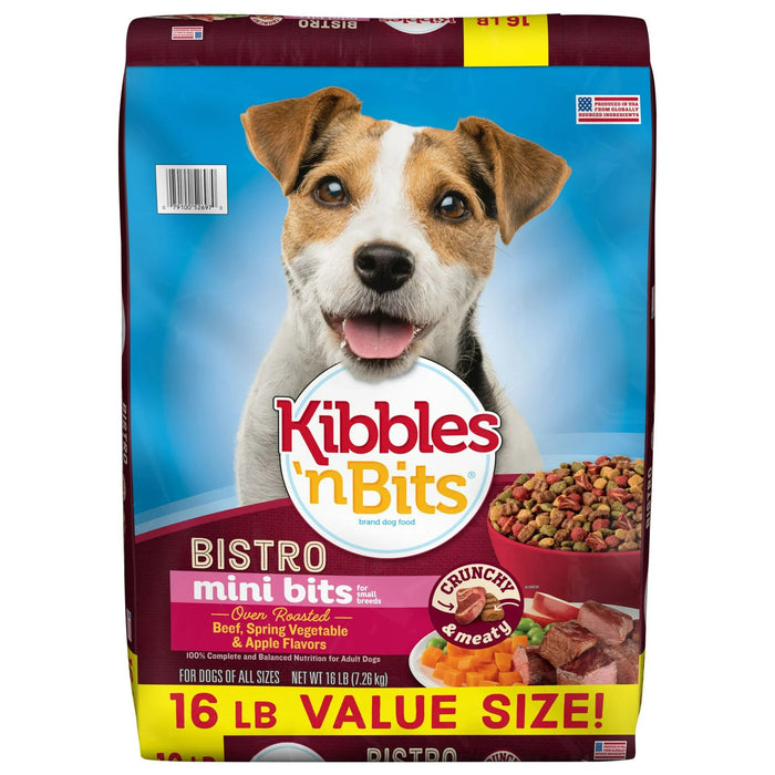 Mini Bits Small Breed Bistro Oven Roasted Beef, Spring Vegetable & Apple Flavors Dry Dog Food - 16 lb. Bag