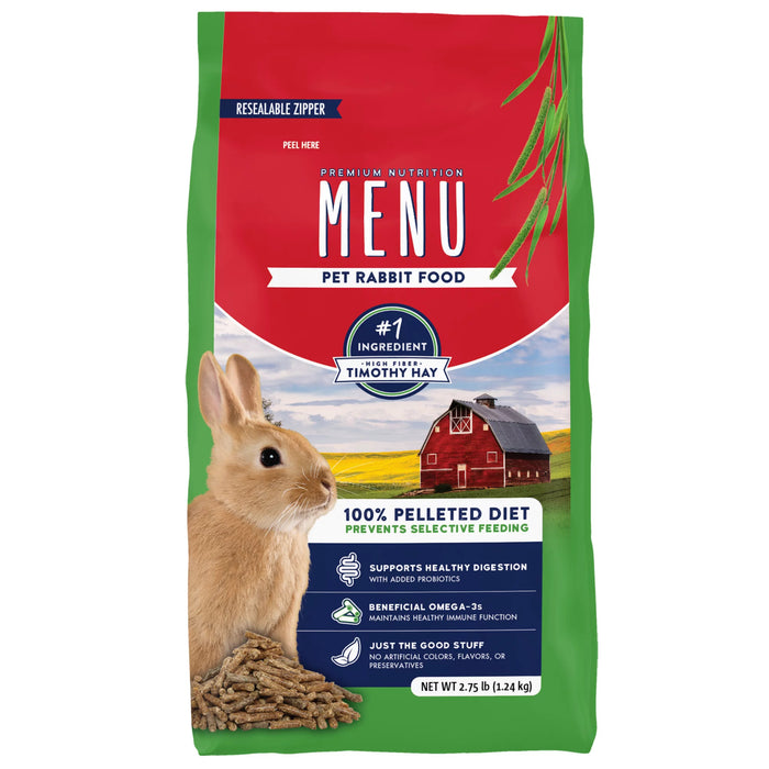 MENU Premium Nutrition Timothy Pellet Rabbit Food - 2.75lbs