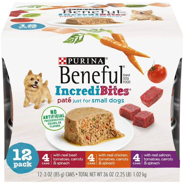 Beneful Incredibites Wet Dog Food for Small Dogs Variety Pack - 3 oz Cans (12 Pack)