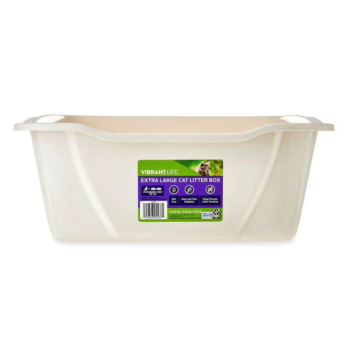 Extra Large Open Cat Litter Box, Off-White