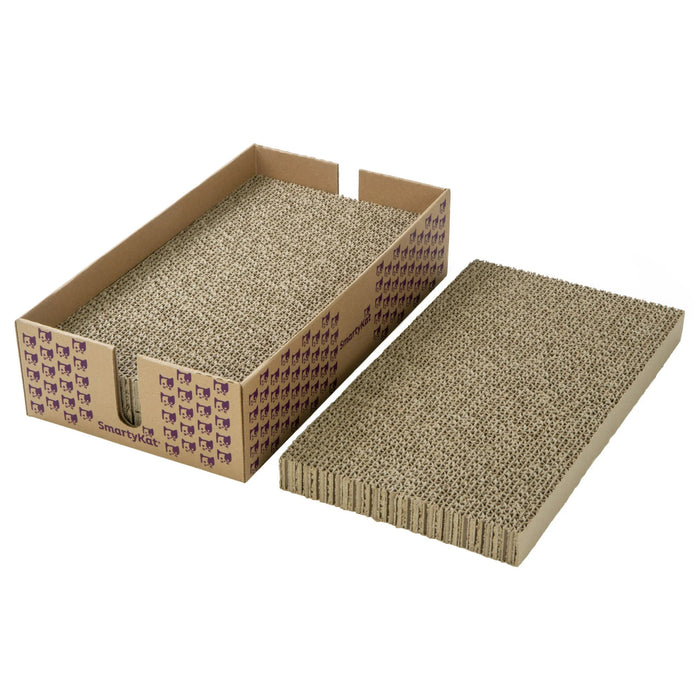 SuperScratcher+ Stacker Catnip-Infused Cardboard Corrugate Cat Scratcher Lounger