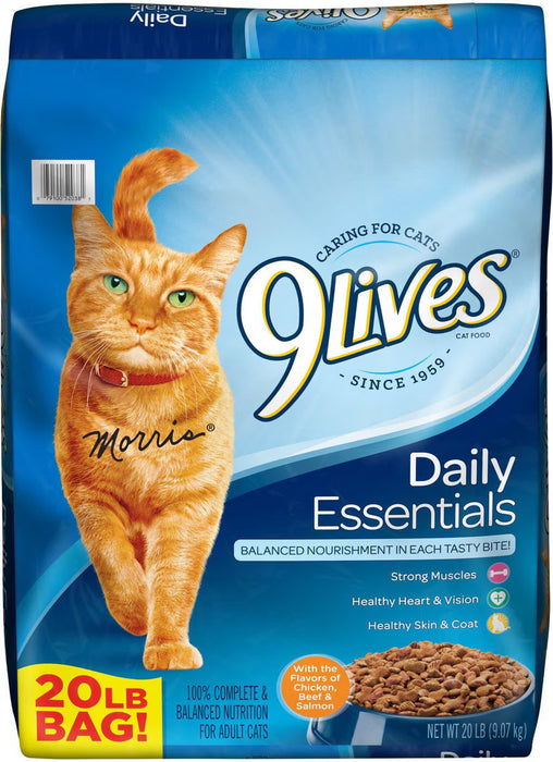 9 Lives Daily Essentials with Chicken - Beef & Salmon Flavor Dry Cat Food