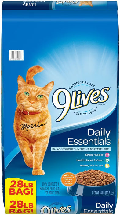 9 Lives Daily Essentials with Chicken - Beef & Salmon Flavor Dry Cat Food