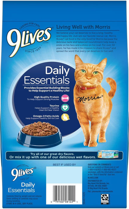 9 Lives Daily Essentials with Chicken - Beef & Salmon Flavor Dry Cat Food