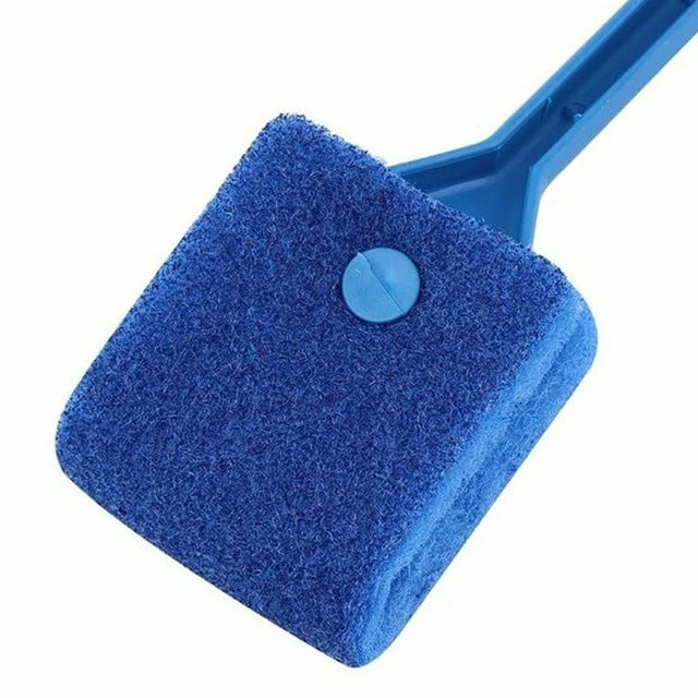 Long Handle Aquarium Glass Clean Brush Aquarium Algae Scraper Double Sided Sponge Brush