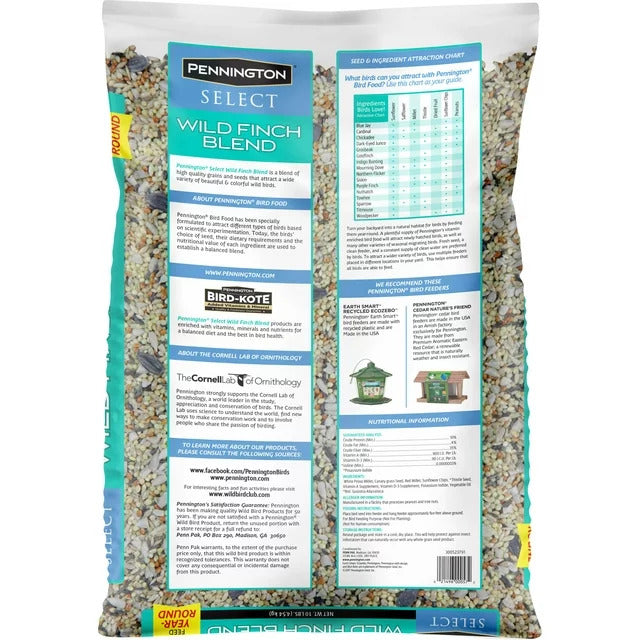 Select Wild Finch Blend, Dry Wild Bird Seed and Feed, 10 lb. - 1 Pack