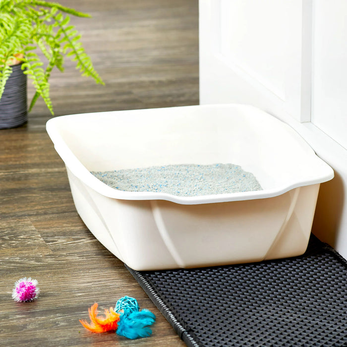 Extra Large Open Cat Litter Box, Off-White