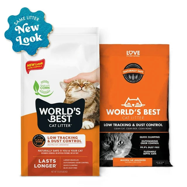 Low Tracking & Dust Control Natural Unscented Cat Litter - 15 lb.