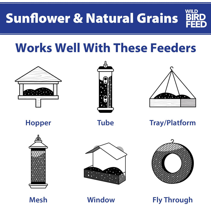 Sunflower & Grains Wild Bird Feed, Dry, 1 Count per Pack, 5 lb. Bag