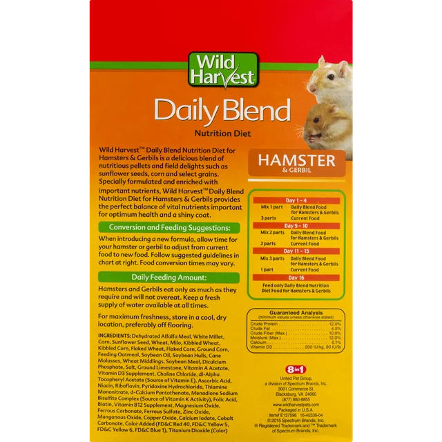 Daily Blend Nutrition Diet for Hamsters & Gerbils - 32 oz