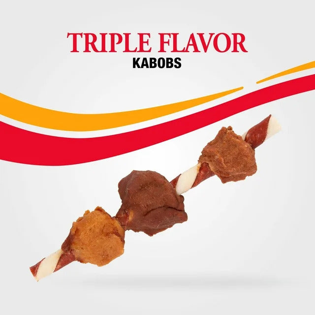 Triple Flavor Kabobs, Rawhide Chews for All Dogs - 36 Count