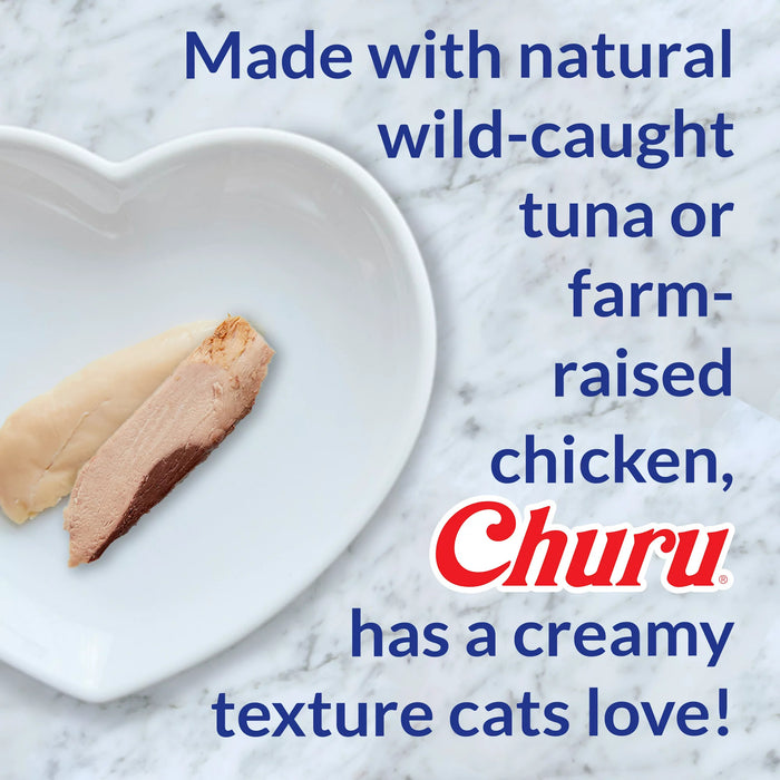 Churu Creamy, Lickable Wet Cat Treats, 0.5 oz, 50 Tubes, Tuna & Chicken Variety Pet Treat