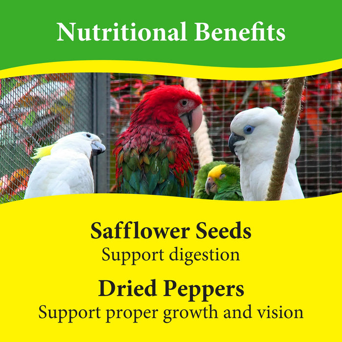 Premium Parrot Bird Food Seeds, with Probiotics - 8 lb. Bag