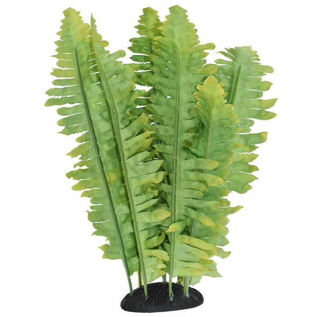 Reptile Green Artificial Silk Fern Plant for Tank - Aquarium Decor