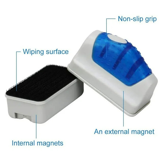 Magnetic Aquarium Fish Tank Scraper Glass Cleaner Scrubber Floating Clean Brush