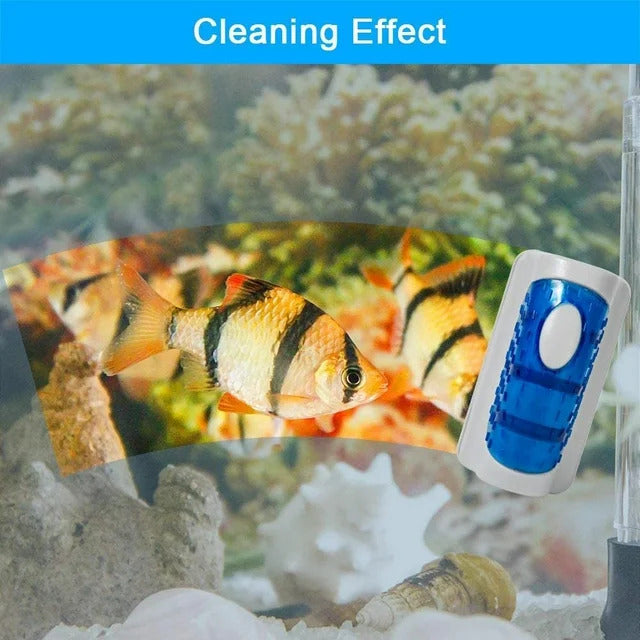 Magnetic Aquarium Fish Tank Scraper Glass Cleaner Scrubber Floating Clean Brush