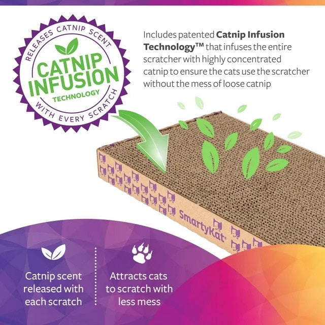 SuperScratcher+ Stacker Catnip-Infused Cardboard Corrugate Cat Scratcher Lounger